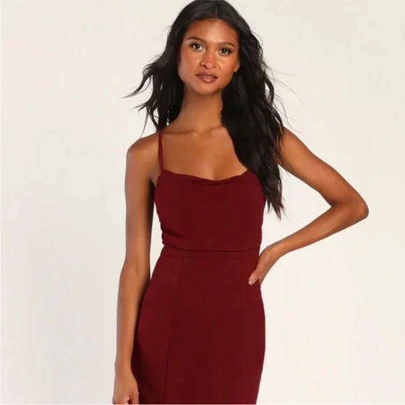 NWT Lulu’s Wine Red Dress size S - Picture 2 of 4